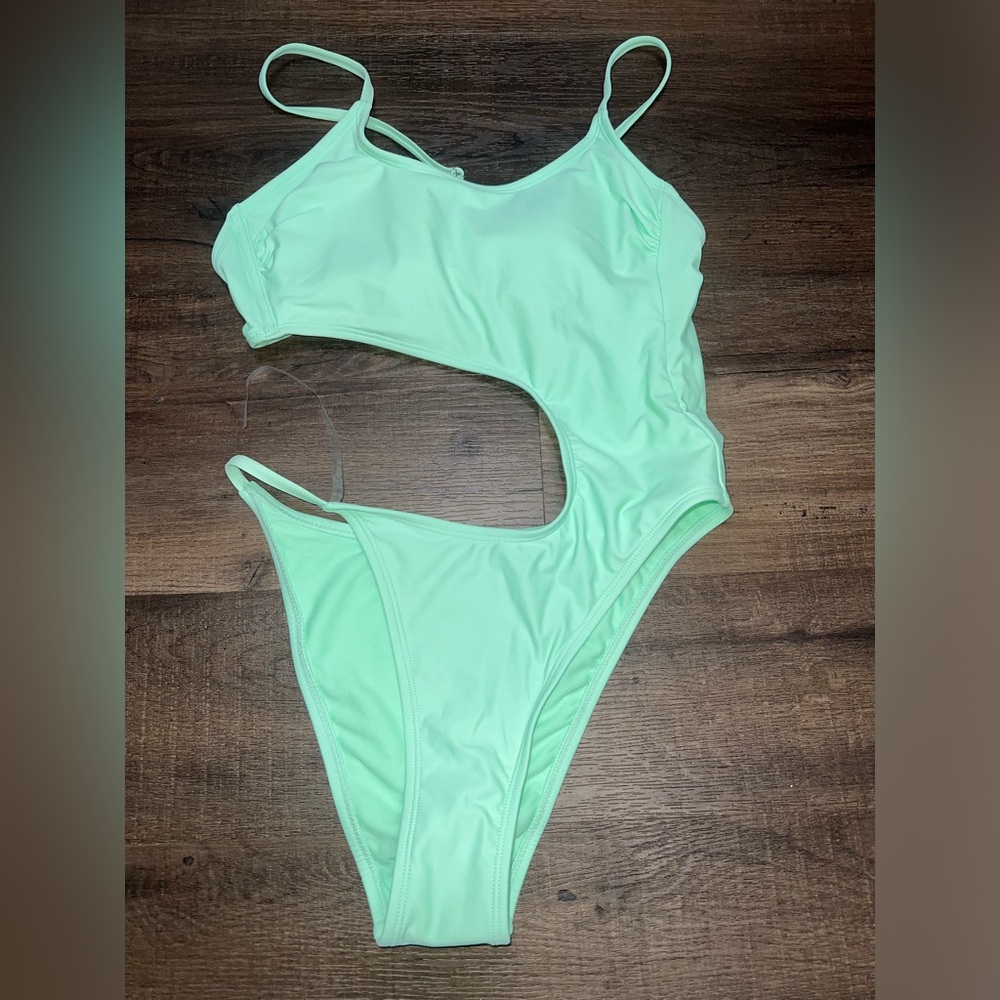 NWT Target Wild Fable Cutout Green Swimsuit